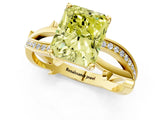 Yellow gold Fancy Yellow Radiant  Solitaire Twist Band with Pavé Accents and Four-Prong Setting_20