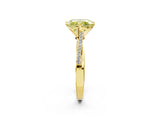 Yellow gold Fancy Yellow Radiant  Solitaire Twist Band with Pavé Diamonds and Four-Prong Setting_54
