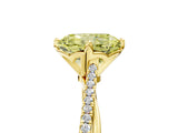 Yellow gold Fancy Yellow Radiant  Solitaire Twist Band with Pavé Diamonds and Four-Prong Setting_57