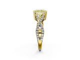 Yellow gold Fancy Yellow Radiant  Solitaire Twist Band with Pavé Setting and Four-Prong Setting_19