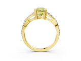 Yellow gold Fancy Yellow Radiant  Solitaire Twist Band with Pavé Setting and Four-Prong Setting_20