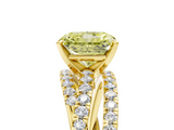Yellow gold Fancy Yellow Radiant  Solitaire Twist Band with Pavé Setting and Four-Prong Setting_97