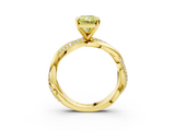 Yellow gold Fancy Yellow Radiant  Solitaire Twist Band with Pave Prong Setting_38
