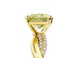 Yellow gold Fancy Yellow Radiant  Solitaire Twist Band with Pave Prong Setting_40