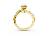 Yellow gold Fancy Yellow Radiant  Solitaire Twist Band with Pave Set Diamonds and Four-Prong Setting_129