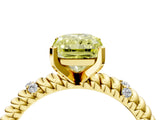 Yellow gold Fancy Yellow Radiant  Solitaire Twisted Band Prong Set Engagement Ring_65