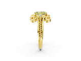 Yellow gold Fancy Yellow Radiant  Solitaire Twisted Band Scroll Prong Ring_5