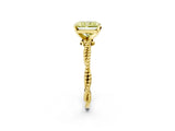 Yellow gold Fancy Yellow Radiant  Solitaire Twisted Band with Bead Prong Setting_345