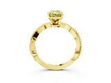 Yellow gold Fancy Yellow Radiant  Solitaire Twisted Band with Bead Prong Setting_346