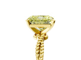 Yellow gold Fancy Yellow Radiant  Solitaire Twisted Band with Bead Prong Setting_348