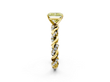 Yellow gold Fancy Yellow Radiant  Solitaire Twisted Band with Pavé Accents and Four-Prong Setting_5