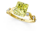 Yellow gold Fancy Yellow Radiant  Solitaire Twisted Band with Prong Setting 1