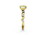 Yellow gold Fancy Yellow Radiant  Solitaire Twisted Band with Prong Setting 2