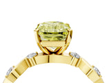Yellow gold Fancy Yellow Radiant  Solitaire Twisted Band with Prong Setting 4