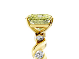 Yellow gold Fancy Yellow Radiant  Solitaire Twisted Band with Prong Setting 5