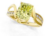 Yellow gold Fancy Yellow Radiant  Solitaire Twisted Band with Prong Setting_4