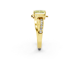 Yellow gold Fancy Yellow Radiant  Solitaire Twisted Band with Prong Setting_5