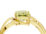 Yellow gold Fancy Yellow Radiant  Solitaire Twisted Band with Prong Setting_7