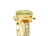 Yellow gold Fancy Yellow Radiant  Solitaire Twisted Band with Prong Setting_8