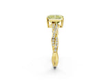 Yellow gold Fancy Yellow Radiant  Solitaire Twisted Pave Diamond Ring with Four-Prong Setting_26