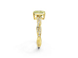 Yellow gold Fancy Yellow Radiant  Solitaire Twisted Pave Diamond Ring with Four-Prong Setting_82