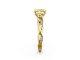 Yellow gold Fancy Yellow Radiant  Solitaire Vine Band with Milgrain Prong Setting_5