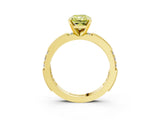 Yellow gold Fancy Yellow Radiant  Solitaire with Pavé Band and Four-Prong Setting_317
