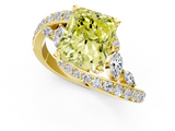 Yellow gold Fancy Yellow Radiant  Solitaire with Pavé Twist Band and Four-Prong Setting_60