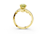 Yellow gold Fancy Yellow Radiant  Solitaire with Pavé Twist Band and Four-Prong Setting_62