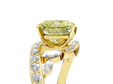 Yellow gold Fancy Yellow Radiant  Solitaire with Pavé Twist Band and Four-Prong Setting_64