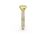 Yellow gold Fancy Yellow Radiant  Solitaire with Pave Band and Four-Prong Setting_5