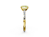 Yellow gold Fancy Yellow Radiant  Solitaire with Side Baguettes and Channel Set Band_47
