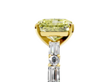 Yellow gold Fancy Yellow Radiant  Solitaire with Side Baguettes and Channel Set Band_50