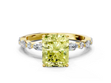 Yellow gold Fancy Yellow Radiant  Solitaire with Side Stones on a Pavé Band and Four-Prong Setting_23