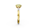 Yellow gold Fancy Yellow Radiant  Solitaire with Tapered Baguette Side Stones on a Classic Band with Four-Prong Setting_72