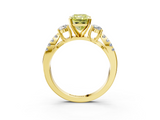 Yellow gold Fancy Yellow Radiant  Three-Stone Diamond Ring with Pavé Split Shank and Four-Prong Setting_48