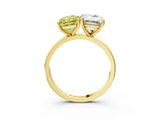 Yellow gold Fancy Yellow Radiant  and Emerald Cut Toi Moi Ring with Prong Setting_49