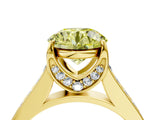 Yellow gold Fancy Yellow Round  Brilliant Cut Diamond Engagement Ring with Pavé Band and Four-Prong Setting_33