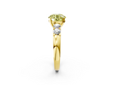 Yellow gold Fancy Yellow Round  Brilliant Cut Diamond Five-Stone Prong Set Engagement Ring with Channel Band_2