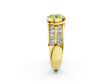 Yellow gold Fancy Yellow Round  Brilliant Diamond Channel Set Wide Band Ring with Bezel Setting_2
