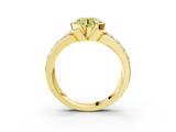 Yellow gold Fancy Yellow Round  Brilliant Diamond Channel Set Wide Band Ring with Bezel Setting_3