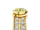 Yellow gold Fancy Yellow Round  Brilliant Diamond Channel Set Wide Band Ring with Bezel Setting_5
