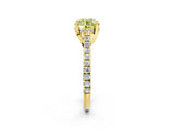 Yellow gold Fancy Yellow Round  Brilliant Diamond Solitaire with Pavé Band and Four-Prong Setting 2