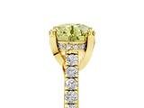 Yellow gold Fancy Yellow Round  Brilliant Diamond Solitaire with Pavé Band and Four-Prong Setting 5