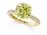 Yellow gold Fancy Yellow Round  Brilliant Pavé Band Solitaire with Four-Prong Setting_18