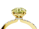 Yellow gold Fancy Yellow Round  Brilliant Pavé Band Solitaire with Four-Prong Setting_21