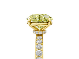 Yellow gold Fancy Yellow Round  Brilliant Pavé Band Solitaire with Four-Prong Setting_22