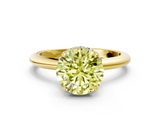 Yellow gold Fancy Yellow Round  Brilliant Solitaire Engagement Ring with Six-Prong Setting and Classic Band