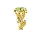 Yellow gold Fancy Yellow Round  Brilliant Solitaire with Leaf Motif Band and Four-Prong Setting_39