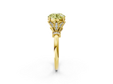 Yellow gold Fancy Yellow Round  Brilliant Solitaire with Pave Band and Four-Prong Setting_2